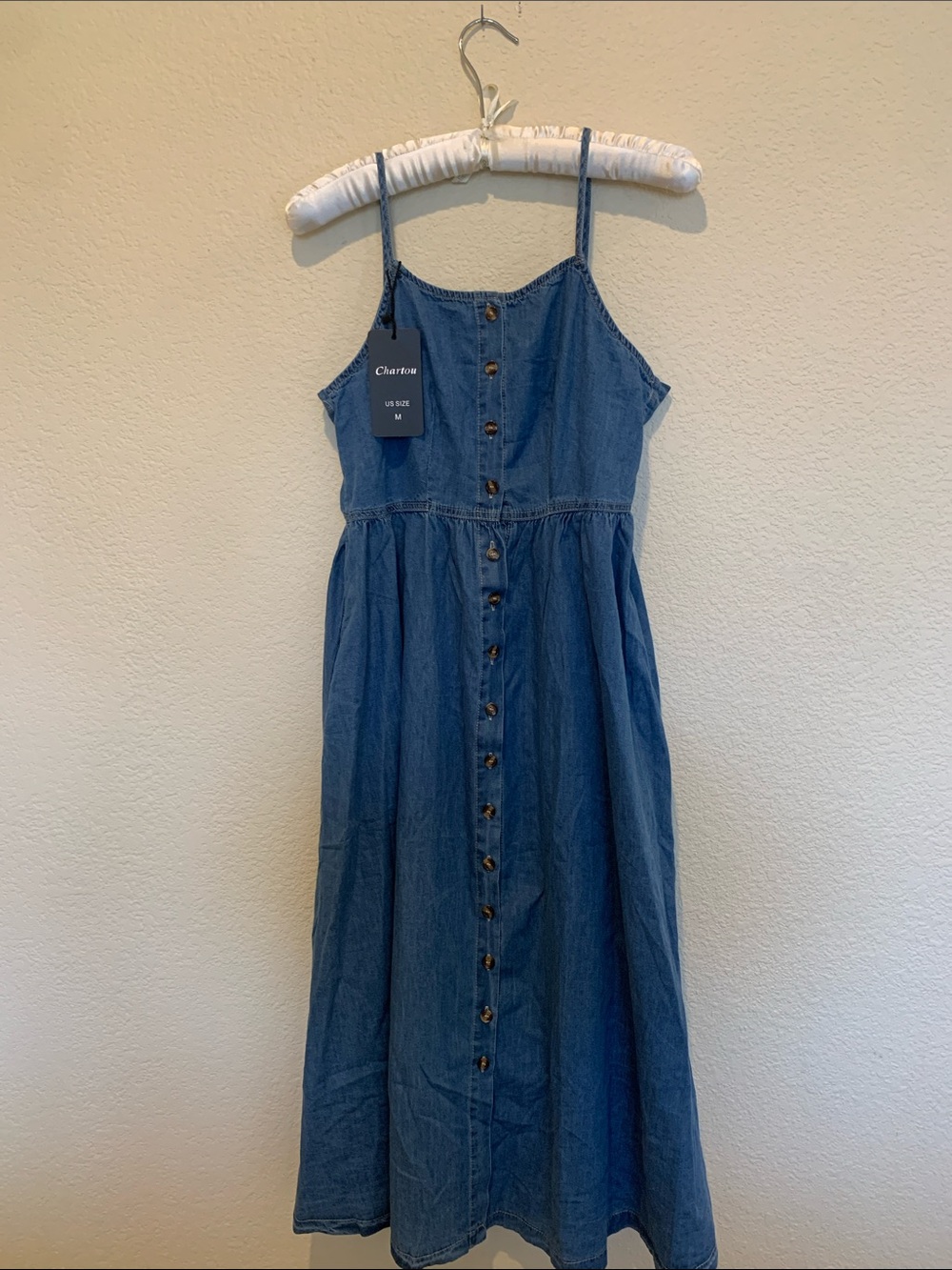 CHARTOU Denim Button-Front Sundress NWT